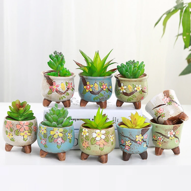 

Garden Korean succulent mini cute flower pot thumb color hand painted flower pot, As the picture