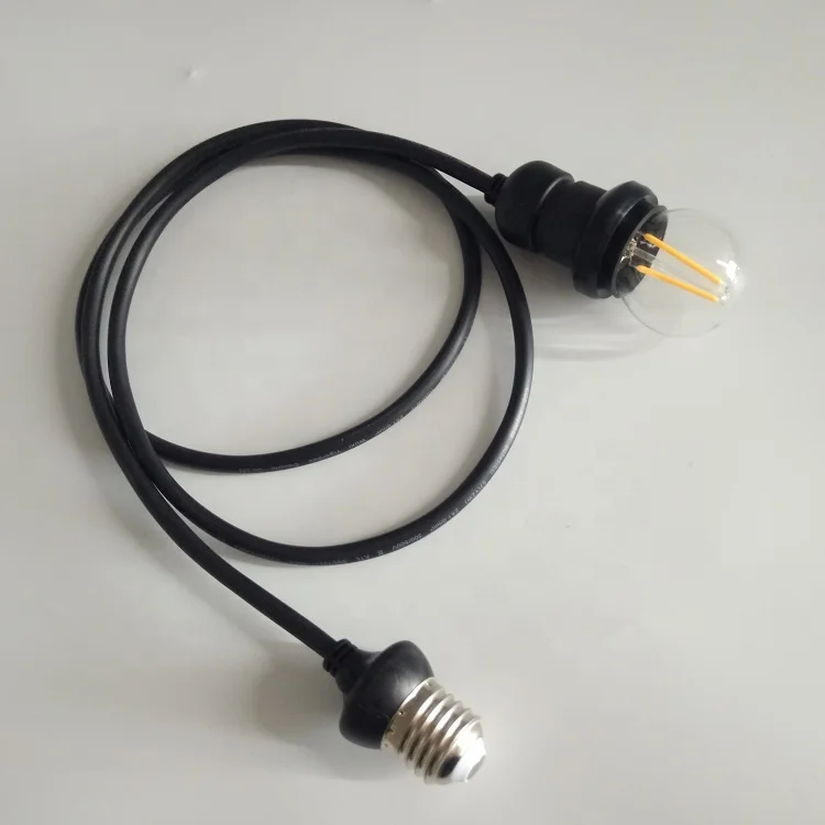 Custom length 0.5m 1m 2m E27 pendant lampholder wire rubber PVC IP44 E27 holder dropper