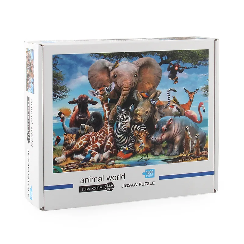 1000 Piece Animal World Jigsaw Puzzles Adult Kids Educational Puzzle Gift 