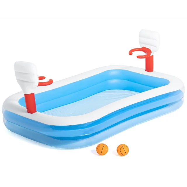 

BESTWAY 54122 New Design Basketball Inflatable Play Pool outdoor large pvc rectangle child toys pool