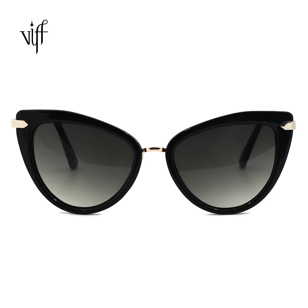 

VIFF HP17507 Retro cat eye personalized plastic frame fashion leopard color custom logo anti UV400 sunglasses for women