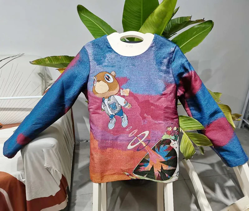 

Woven throw blanket European tapestry long sleeve T shirt