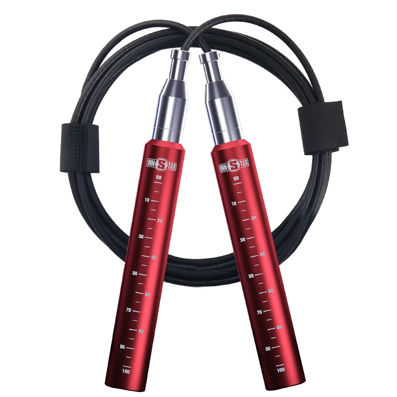 

INNSTAR Proprietary technology Auto-lock Rope Skipping jumping rope adjustable Speed Jump Rope, Black/ red/ blue/ white