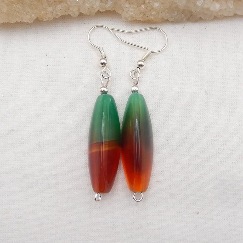 

Wholesale New Agate Gemstone Earrings,Natural Stone,,7.8g