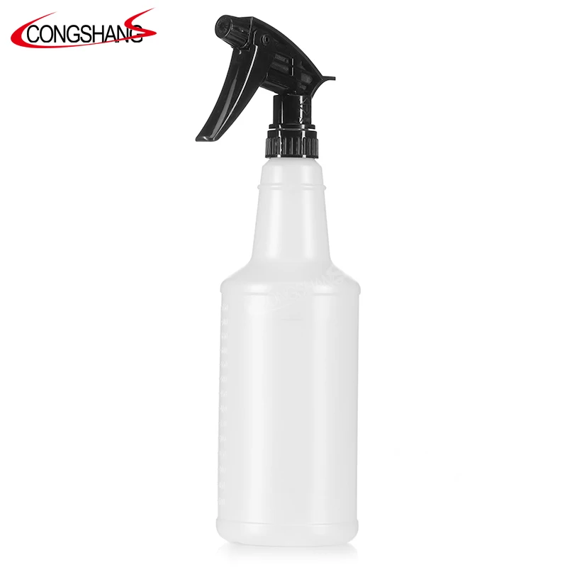 

Empty 800ml white clear amber plastic spray bottle with sprayer, White bottle + black nozzle