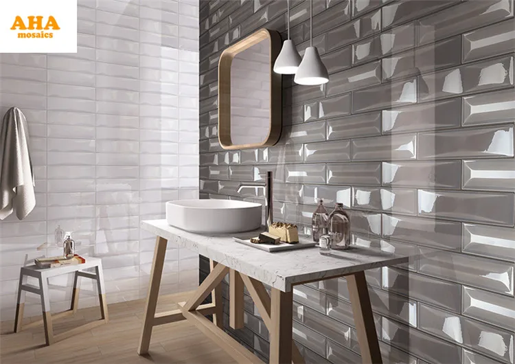 Wholesale Pink Square Subway Porcelain 3d Bathroom Wall Tile Stickers