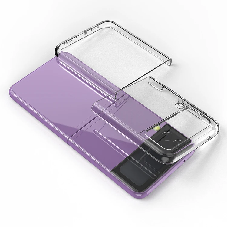 

2021 New Arrival Cover for Samsung Galaxy Z Flip 3 Luxury Phone Case for Samsung Z Flip 3 PC TPU 2 In 1 Cover Phone Shell, Clear, black