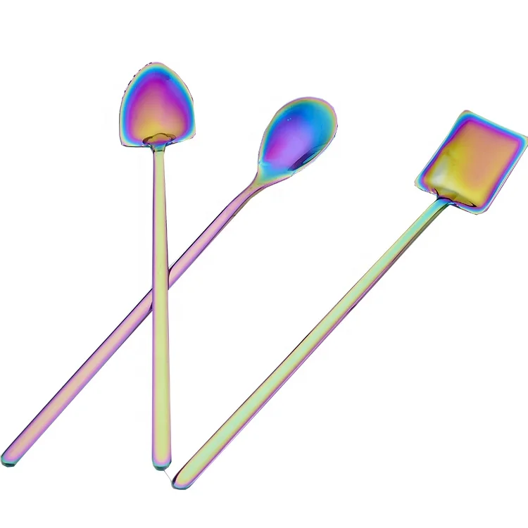 

Eco friendly PVD gold mirror polish stainless steel long coffee spoon