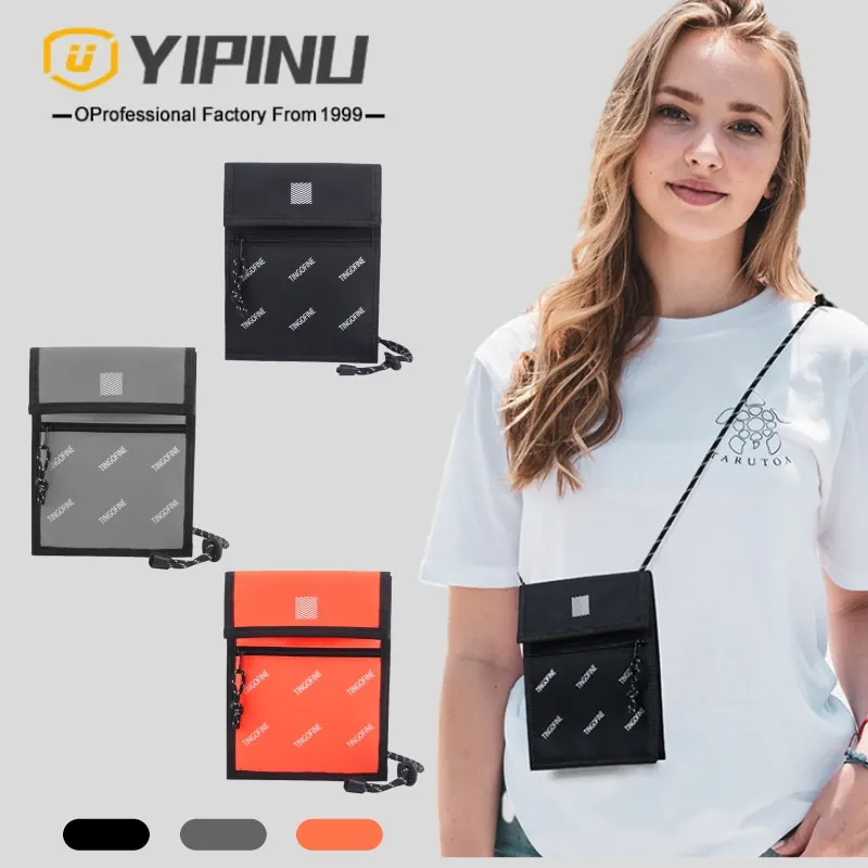 

YIPINU Travel Neck Pouch Passport Holder Wallet High Quality Waterproof Passport Bag Hold Passport Easily Carrying Cell Phone, Black,,gray,orange