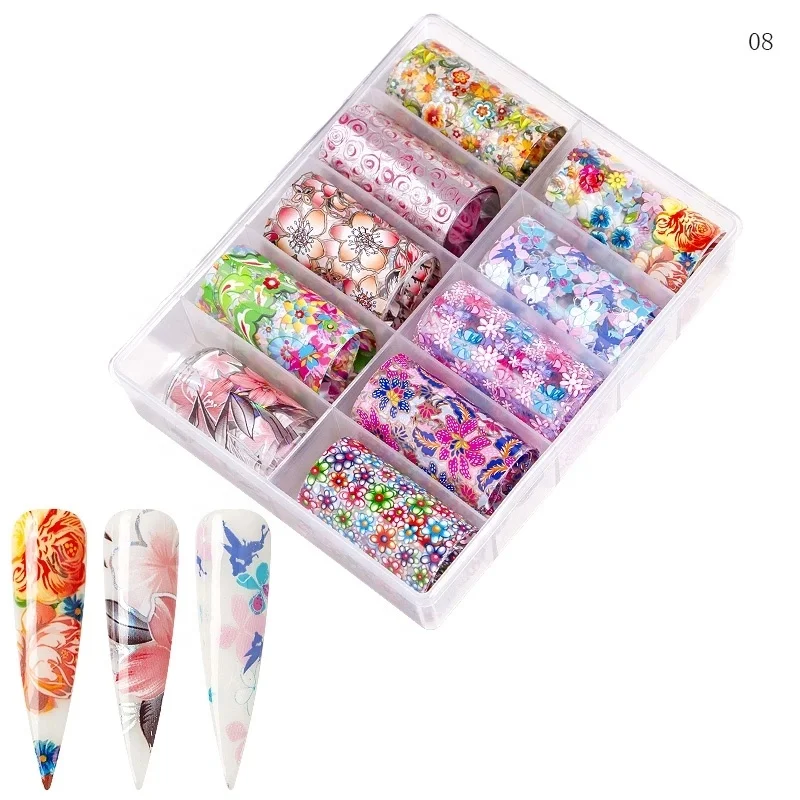 

Holographic DIY Leopard Starry Sky Stars Nail Art Foil Transfer Stickers for Nail Salon, As picture show