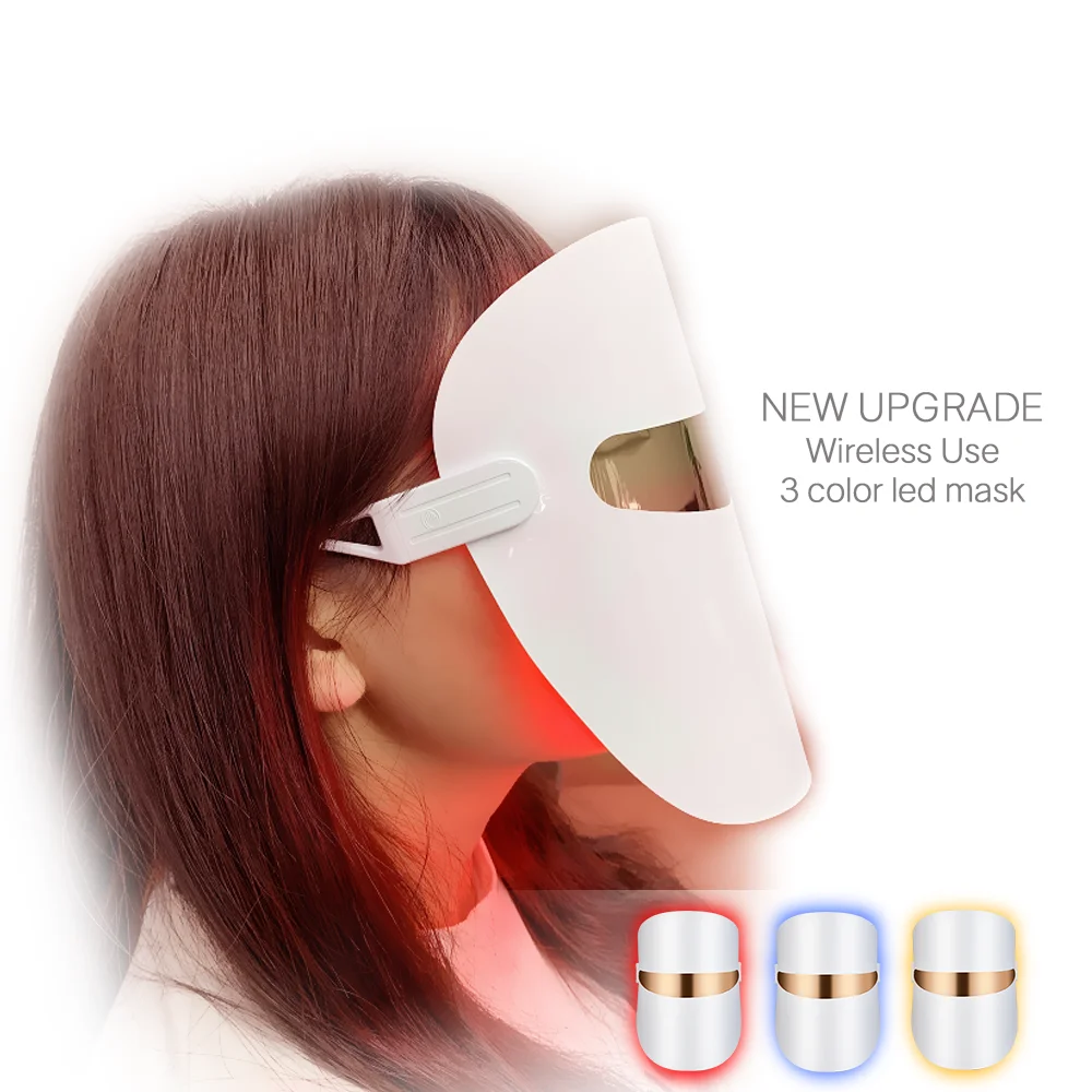 

3 colors wireless led mask anti aging skin beauty equipment rejuvenation whitening machine led face mask