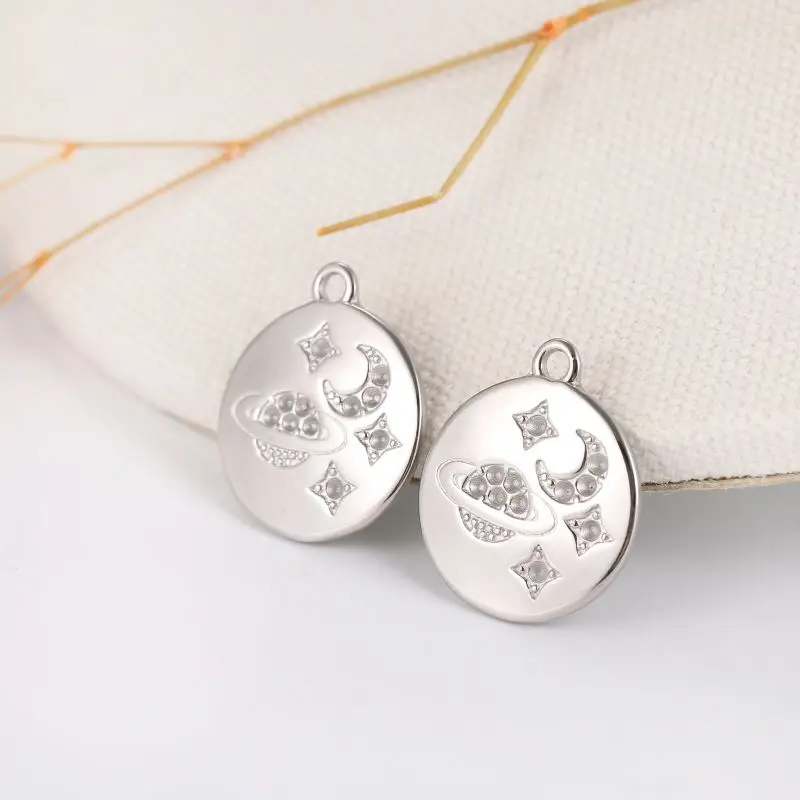 

Gold-plated stainless steel planet moon necklace accessories pendant necklace female fashion simple accessories