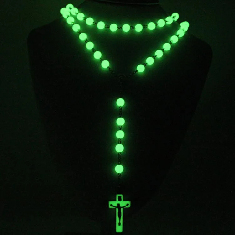 

wholesale plastic rosaries acrylic luminous beads cross christian catholic rosaries