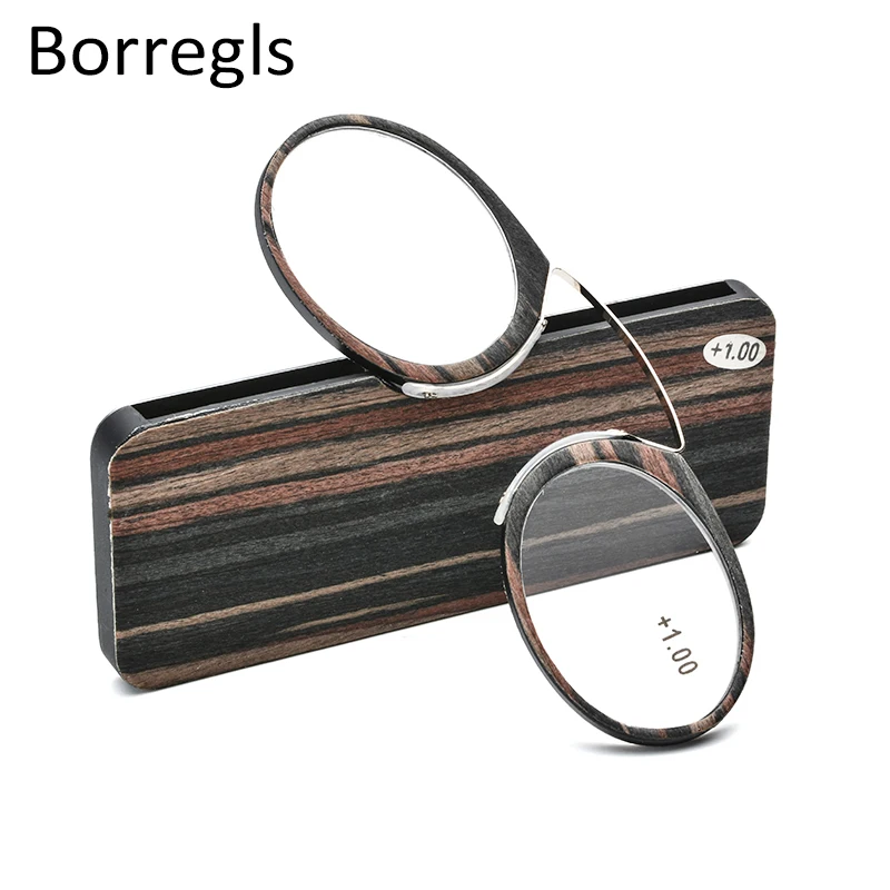 

Borregls Thin Stripe Optical SOS Pince Nez Style Nose Resting Pinching Reading Glasses for Men Women