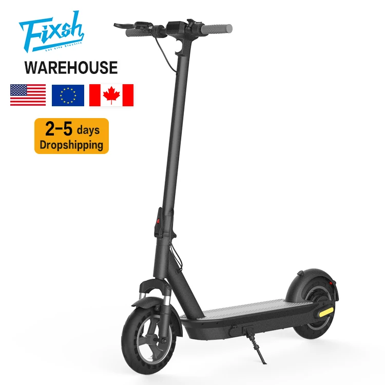 

Fixsh Top Sale 10 inch 500w 48V 2 Wheel Folding E-Scooter Electric Scooter rear motor