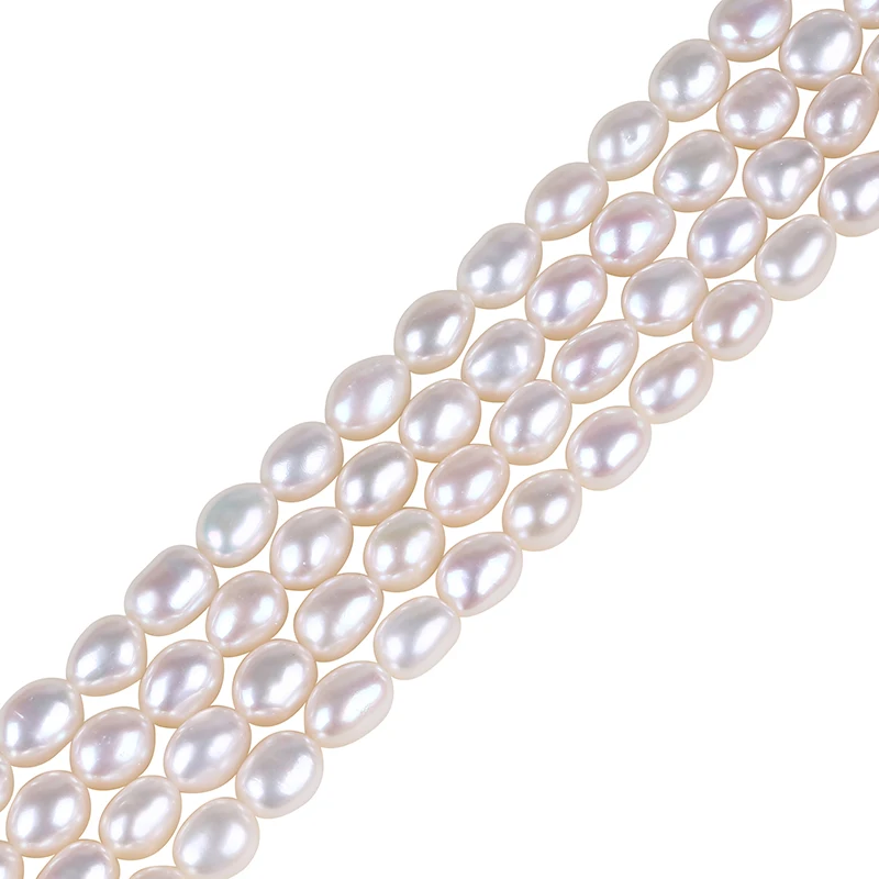 

High Quality  baroque shape freshwater pearl strand, White