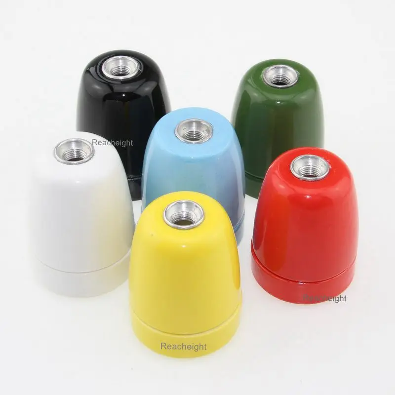 

High Quality E27 Ceramic Enameled Colorful Porcelain Lampholder