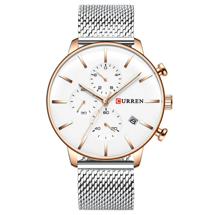 

2020 New Curren 8339 Minimalist Watches For Mens Male Large Dial Multifunctional Chronograph Stopwatch Analog Wrist Watches Man