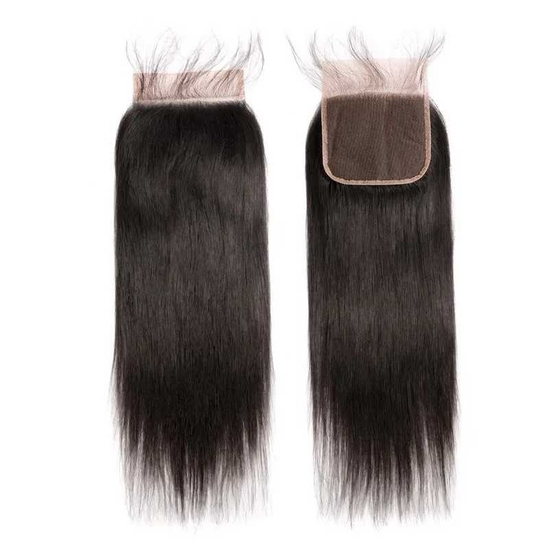 

Wholesale 10 12 14 16 Inch Virgin Human Hair 4x4 5x5 6x6 7x7 Natural Color Straight 5*5 Transparent Lace Closure