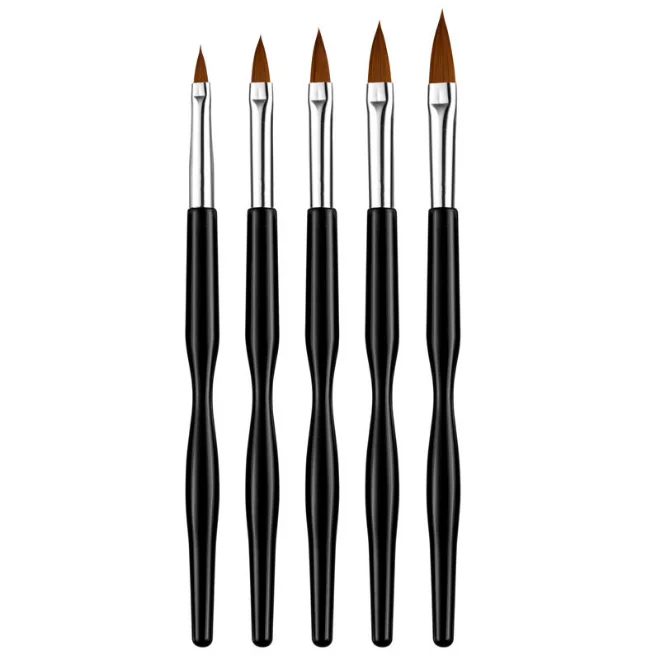 

5pcs/Set Wholesale black handle nail painting sculpture manicure tool nail art nail powder brush