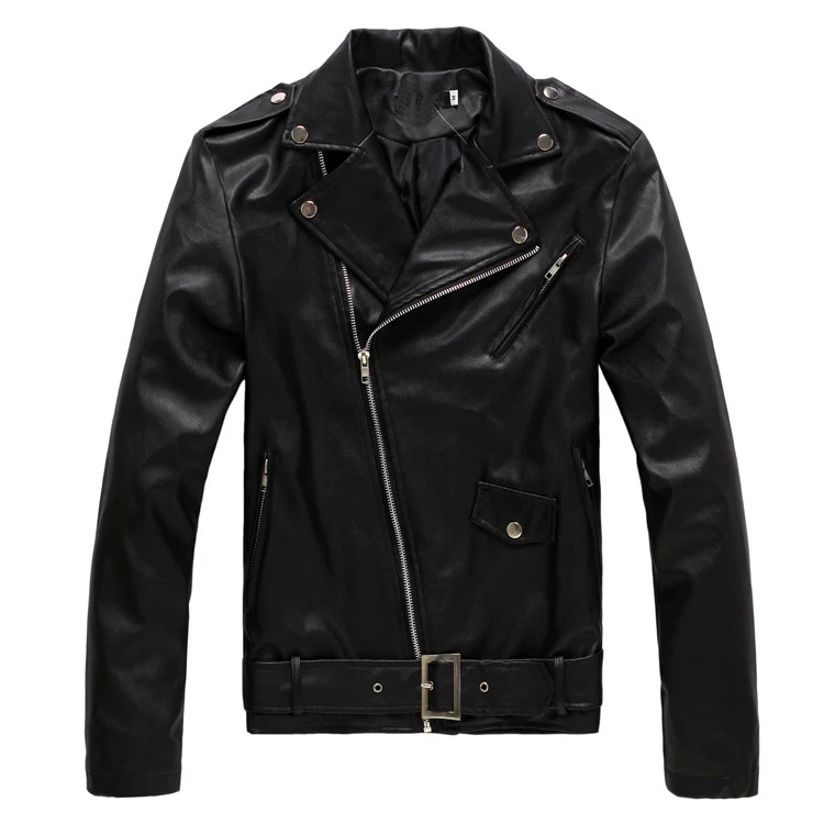 

Men's leather jacket leather jacket slim motorcycle motorcycle leather men