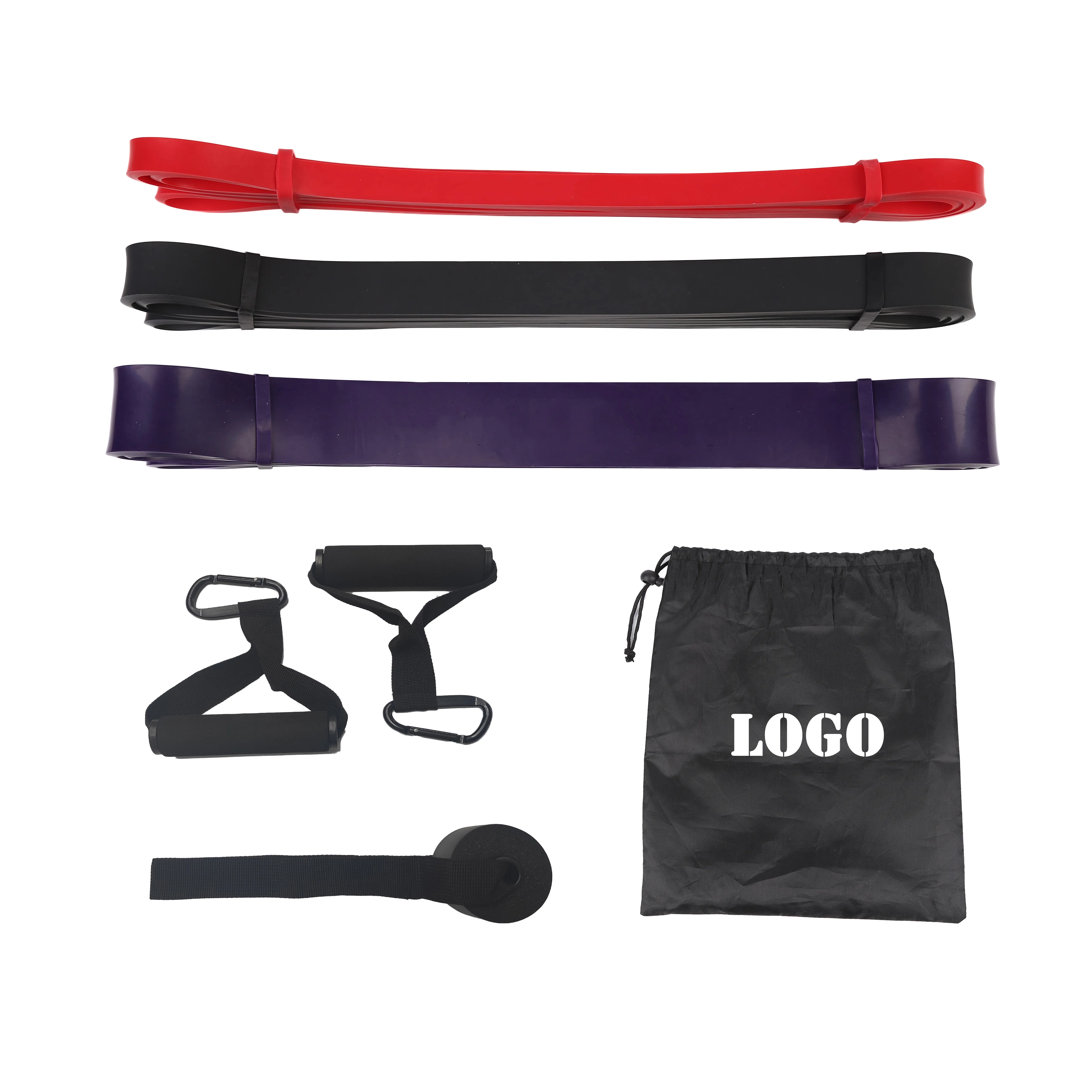 

custom power band / pull up assist band with handles and door anchor / fitness exercise band, Customized color