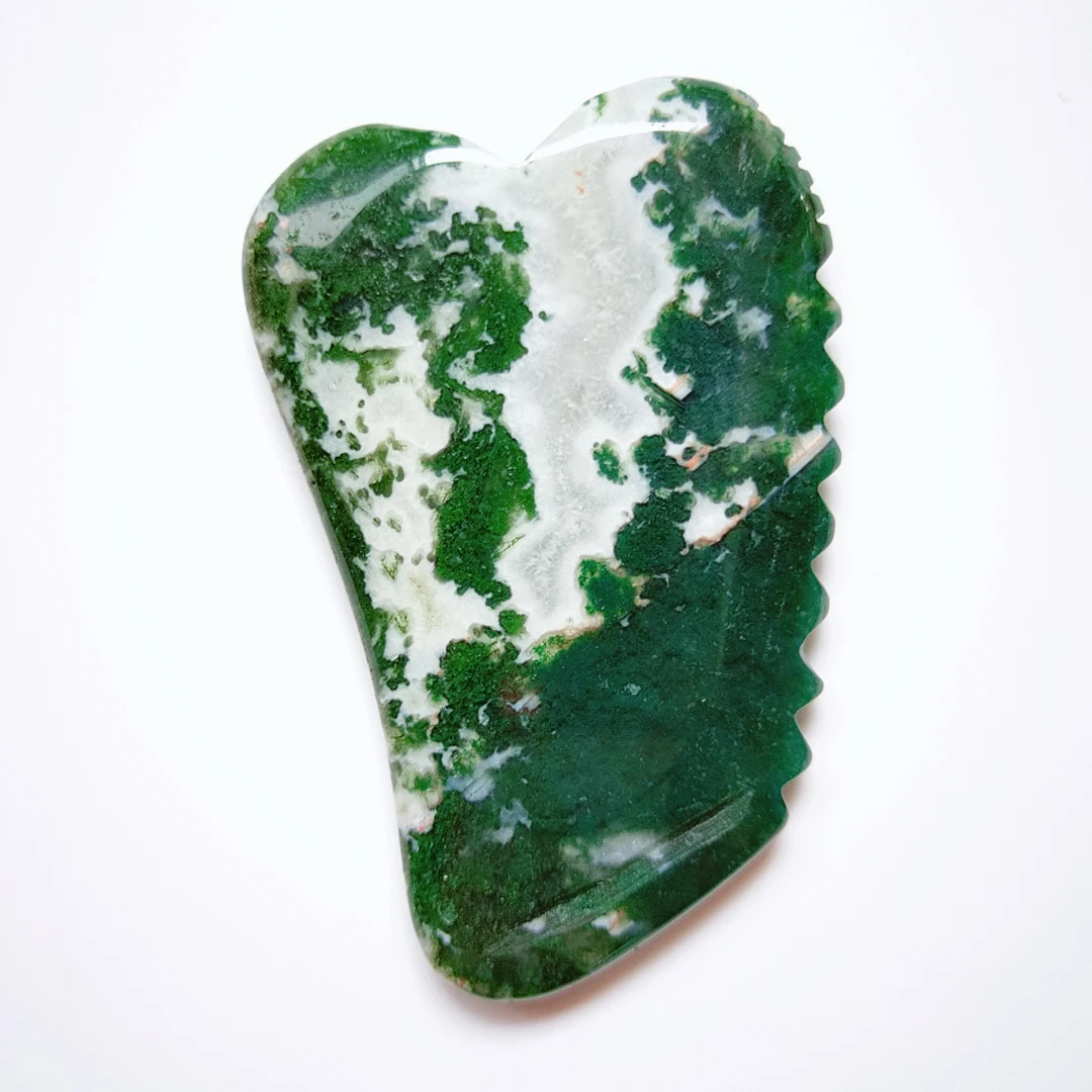 

Chinese Supplier Natural Spiky moss agte Scraper Chinese Gua Sha Tool For Face Neck Back Massage