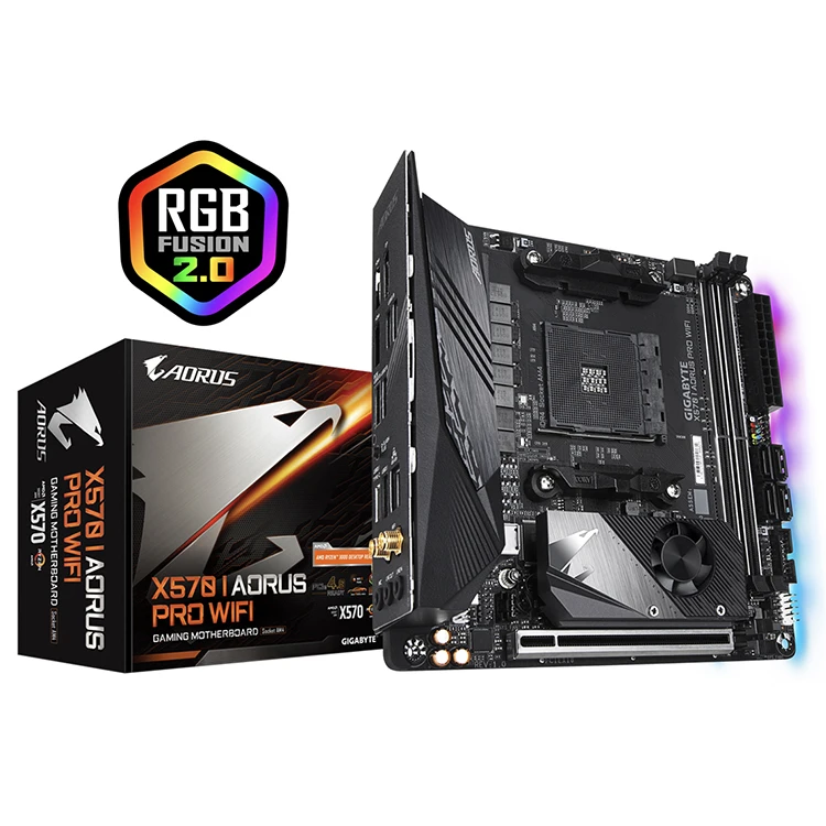 

GIGABYTE X570 I AORUS PRO WIFI ITX Gaming Motherboard with AMD X570 Chipset Supports 3rd 2nd Gen Ryzen Processors