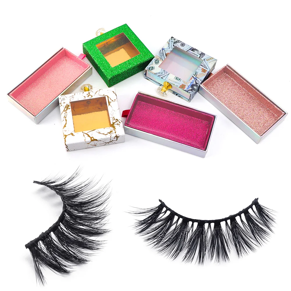 

Wholesale free sample Silk Private Label 3D 5D Faux Mink Eye lashes Cruelty Free Vegan Faux Mink silk eyelashes, Black color