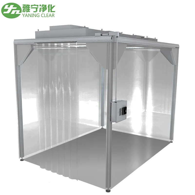 

YANING GMP Modular Dust Free Laminar Air Flow Soft Wall Portable Clean Booth Clean Room