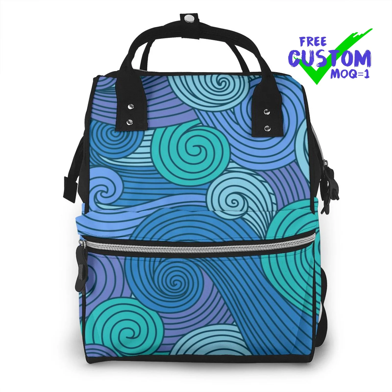 

Free Printing Custom Baby Bag Baby Diaper Backpack Colorful Diaper Bag Backpack