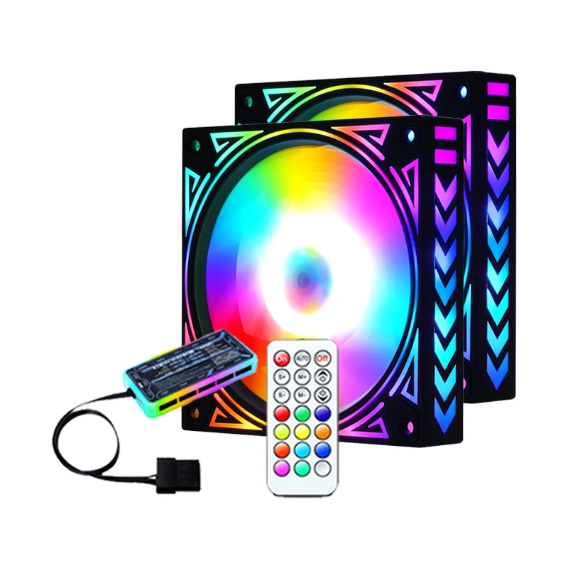 

RGB Fan Set Computer Case With Controller, Multi-color