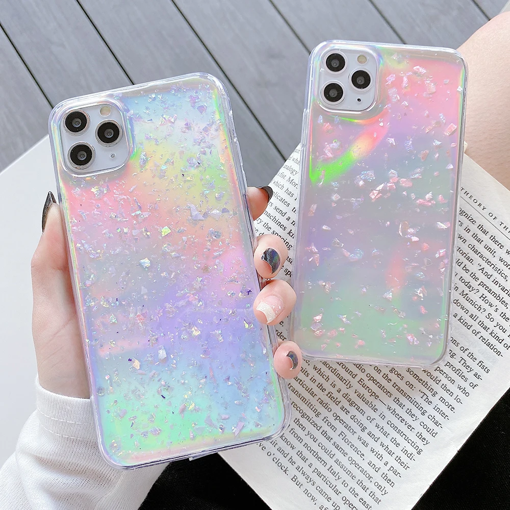 

Luxury Sequins Laser Gradient Phone Case for IPhone 11 Pro Max XR XS Max 7 8 Plus X Glitter Rainbow Soft Tpu Back Cover Shell