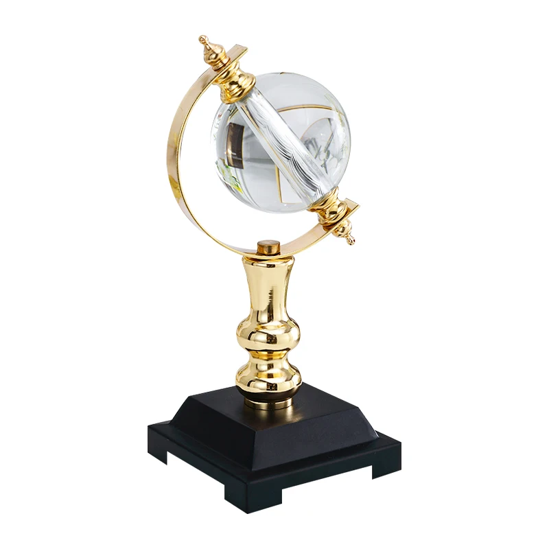 

Home Decor Crystal Globe With Metal Base