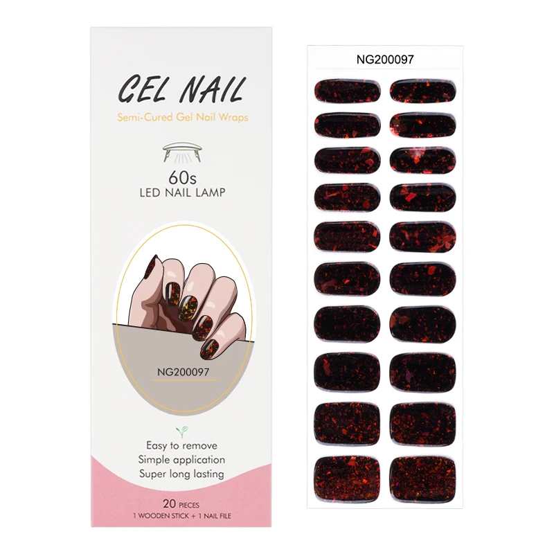 

Huizi factory nail supplier New designs custom gel nail polish sticker wraps