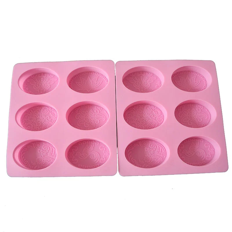 

Silica gel 6 even pattern oval honeycomb hand soap mold cake mold DIY baking tools, Customized color
