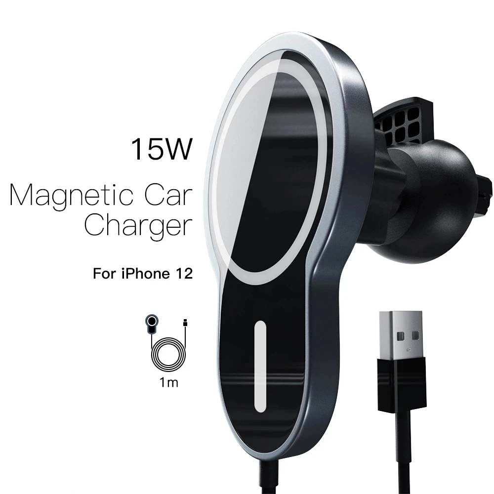 

Magsafe Fast Magnetic Wireless Charger Holder For iPhone 12 Mini Pro Max Magsafe Fast Charging Wireless Charger Car Phone Holder