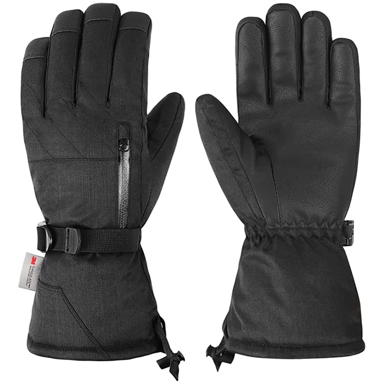 

3M Winter Black White Ski Gloves Custom Logo Men Women Fleece Warm Snowboard Waterproof Snow Glove, Multi color