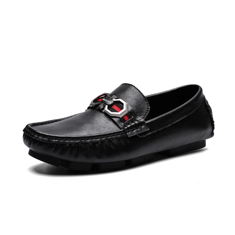 

Mocasines de cuero genuino 2021 Newly Custom Brand Wholesale Casual Men Genuine Leather Loafers Shoes, Black,white