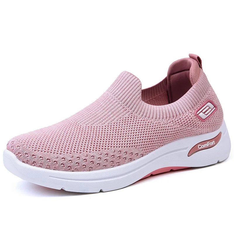 

2021 fashionable breathable mesh sport spring running sneaker loafer flat sneakers shoes for women, Picture