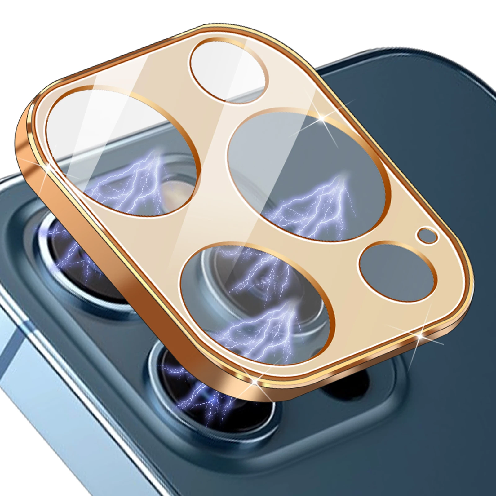 

JOLOJO Hottest for apple iPhone 12 Pro/12 Pro Max Camera Lens Screen Protector HD Camera lens Protective Film Golden