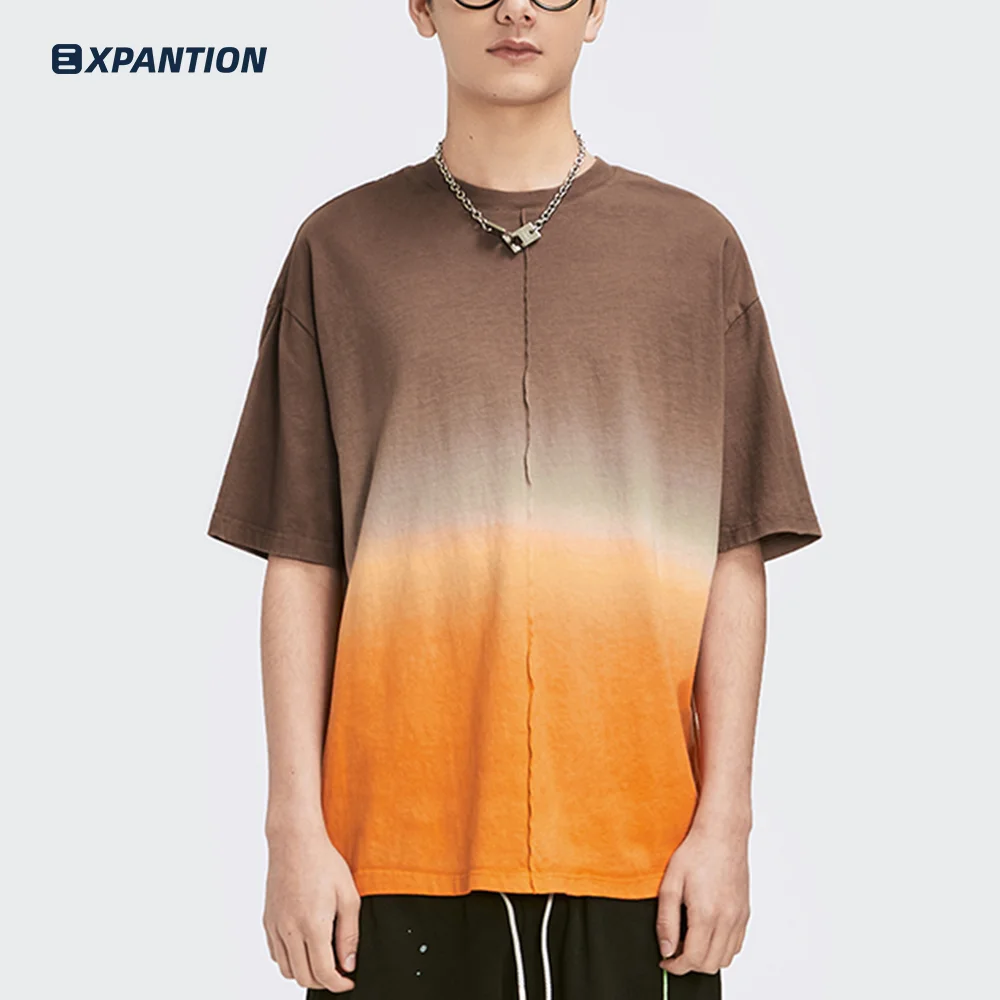 

EXP high quality 100% cotton summer fashion hip hop short sleeve tie-dye men's high street t-shirts, 1 colors