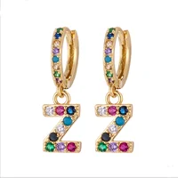 

Custom luxury fashion jewelry diamond letter gold earring bijouterie