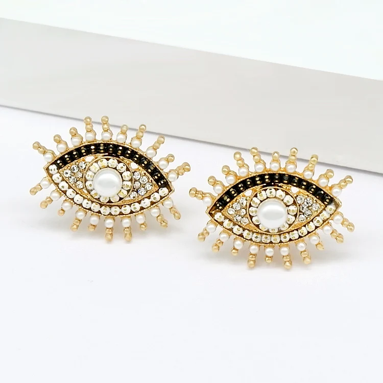 

New Gold Plated Fashion style zircon evil eye earrings