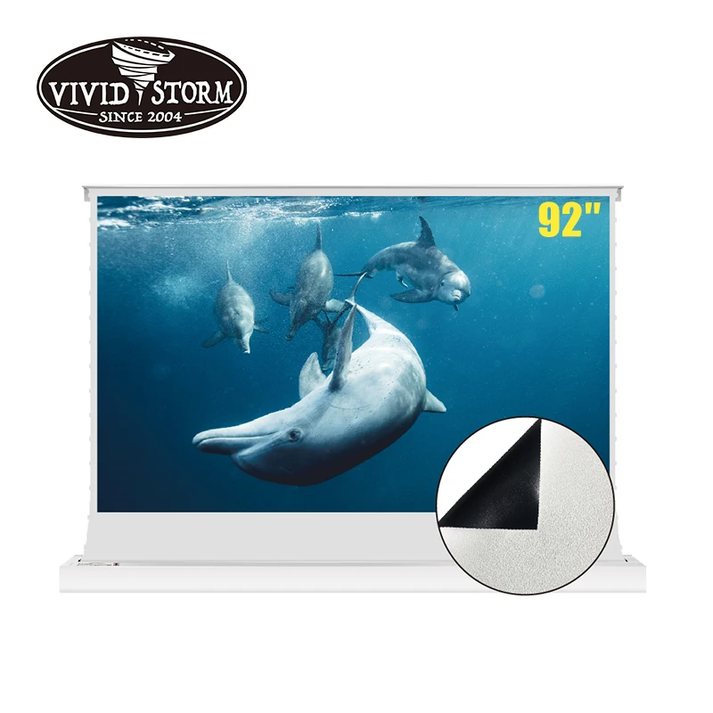 

VIVIDSTORM 92inches Electric Foldable projector screen with White cinema Screen Material for Standard/Short/Long throw projector