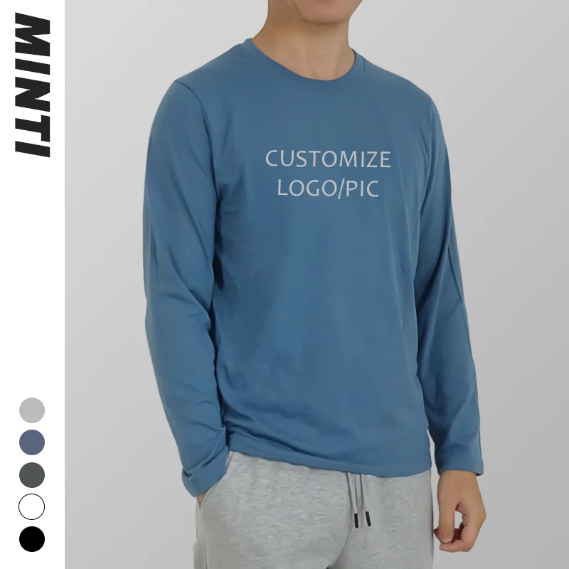 

Custom print oem homme basic plain blank pink white simple unisex ladies men's women full arm hand long sleeve t shirt for men, 7 colors in stock