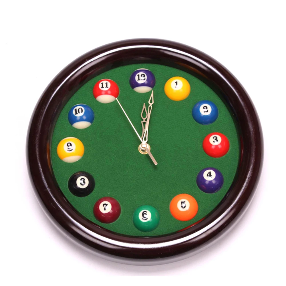 

Roundness Billiard Balls Clock 13 Inch Billiard Wall Clocks, As pictures