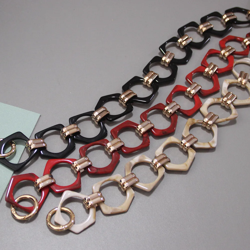 

Vintage High-grade Handmade Rough Acrylic Alloy Bag Chain, Multiple colour