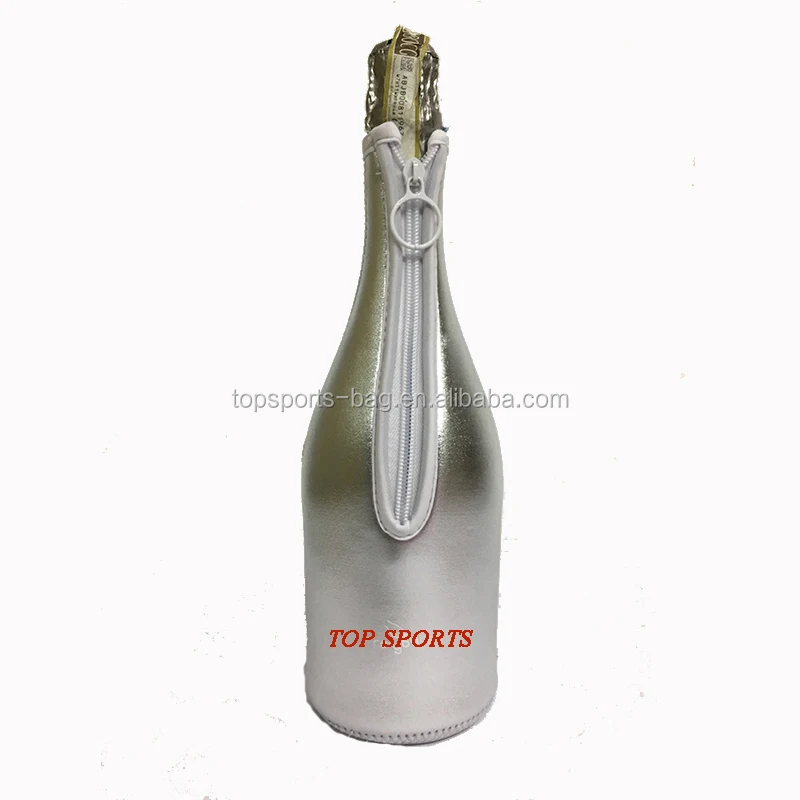 

Silver Custom Logo Neoprene Wine Champagne Bottle Cooler Bag 750ml, Customized color