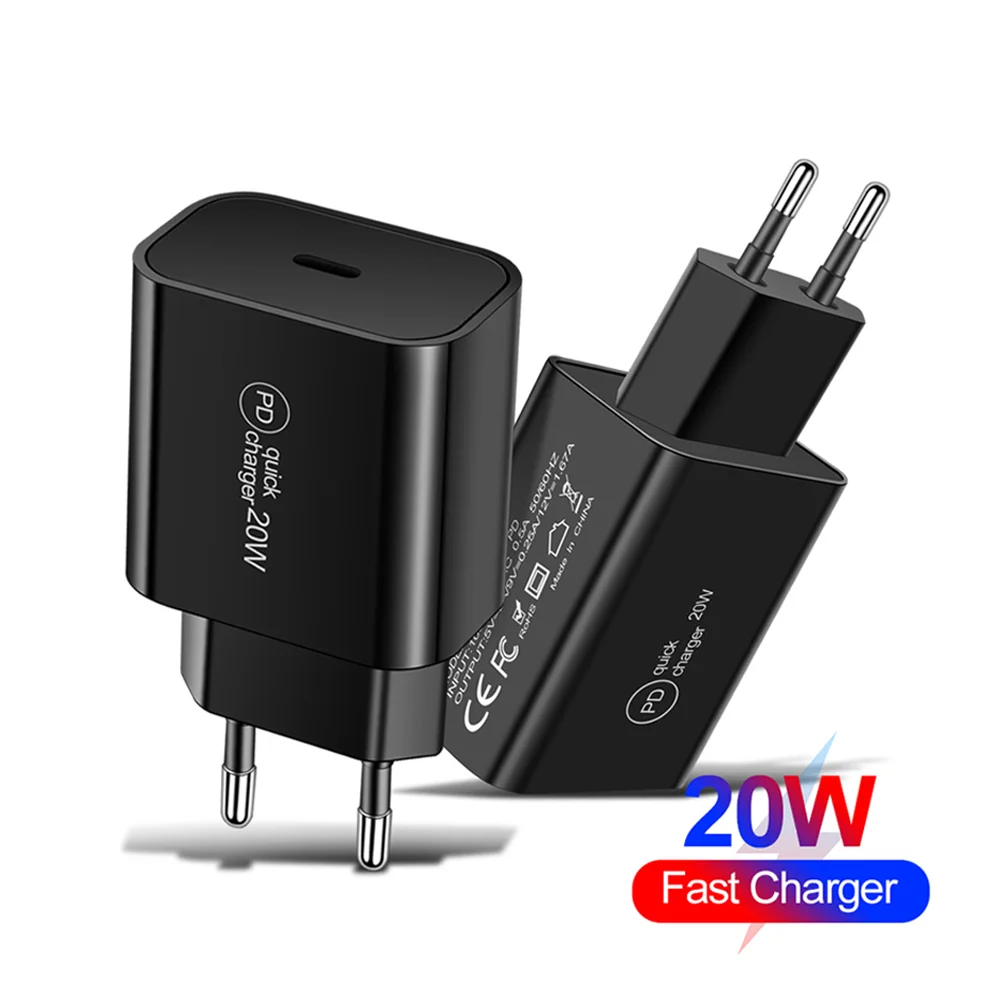 

DHL Free Shipping 1 Sample OK PD 20w Fast Charger Amazon Hot Sale EU US UK Plug PD Mobile Phone C Wall Charger For iPhone 12